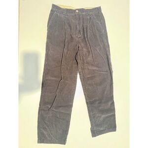 Cambridge Classics Mens Dark Brown Corduroy Pleated Straight Leg Pants